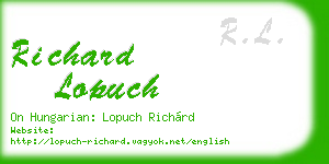 richard lopuch business card